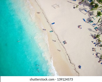 View Of A Tropical Beach From Above