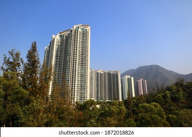 View Of Tung Chung Bay, Airport And Ngong Ping 360 Cable Car System, Lantau Island, Hong Kong