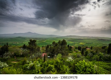 View Of Tuscan Landscape And Mount Amiata From Pienza, Siena