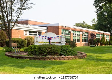 View Of Typical American School Building Exterior 