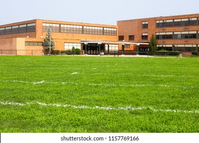 View Of Typical American School Building Exterior 