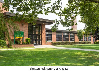 View Of Typical American School Building Exterior 