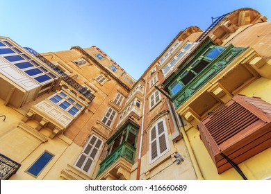 View of typical buildingsin Valetta, capital of Malta