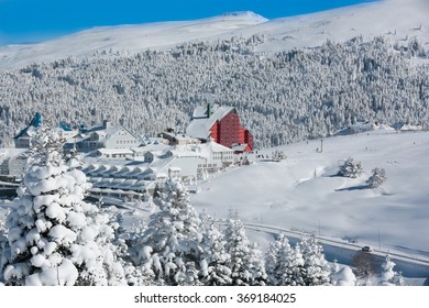 View Of The Uludag Mountain Ski Resort. Turkey 