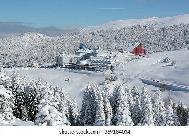 View Of The Uludag Mountain Ski Resort. Turkey 