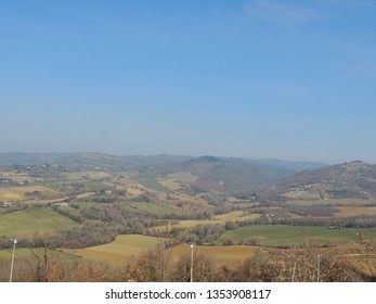 View of the Umbrian country from Civitella Benazzone, a village near Perugia, Italy.