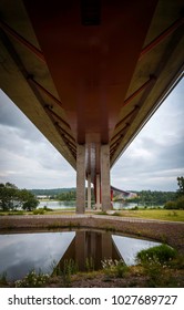 View under a bridge