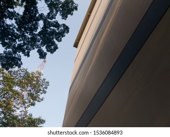 A view from under a building