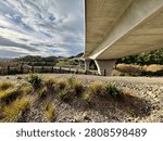 View under the elevated highway, Manawatu, New Zealand