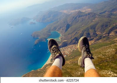 View Under My Feet Taken During Paragliding Ride