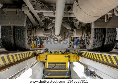 View of underside of Truck for maintenance pit