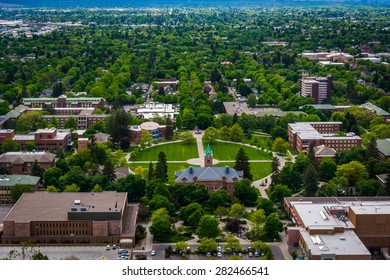 View Of University Of Montana From Mount Sentinel, In Missoula, Montana.