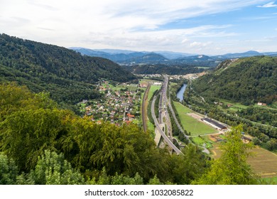 View Of Upper Graz From Old Castle Tower Ruins Named Gosting In Graz, Styria Region Of Austria.