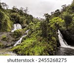 View of Upper Waikani Falls, Hana Highway, Maui Hawaii 