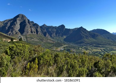 View To Valley From Boland Mountain. In The Distance Viaduct Of Highway.