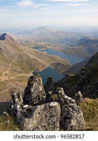 View Of Valley From Mount Snowdon Wales Uk