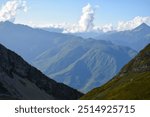 A view of a valley with mountains in the background, featured on flickr, new objectivity, creative commons attribution, panorama