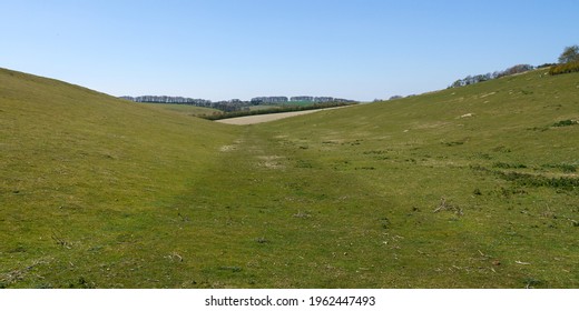 View Of A Valley On The Southern Edge Of Pewsey Vale, Wiltshire, North Wessex Downs AONB