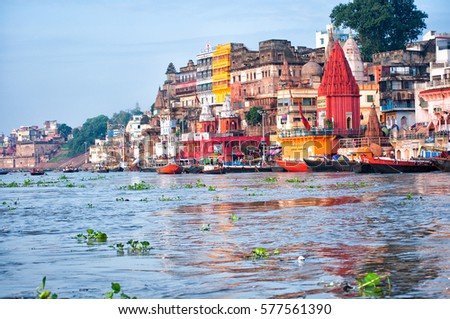 View of Varanasi from Ganges river