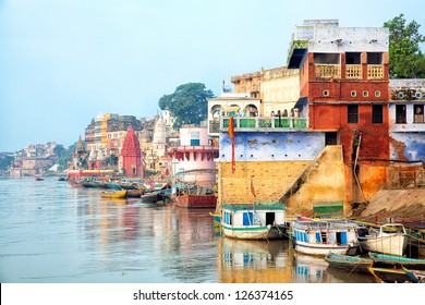 View Of Varanesi And Ganges River