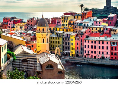 View of Vernazza. Vernazza is a town and comune located in the province of La Spezia, Liguria, northwestern Italy.