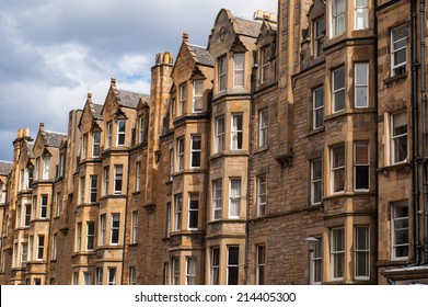 View Of Victorian Tenement Housing In The West End Of Edinburgh, Morningside.