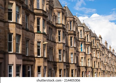 View Of Victorian Tenement Housing In The West End Of Edinburgh, Morningside.