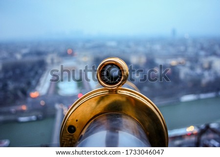 view from a viewfinder from the Eiffel Tower.