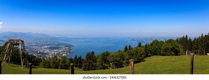 View From The Pfänder Viewpoint On The Pfänder Railway And Lake Constance In Austria