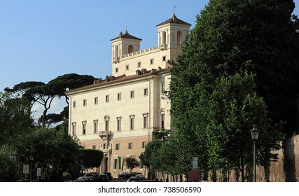 View Of The Villa Medici In Rome, Italy