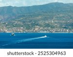 View Villa San Giovanni town from Messina in Italy 