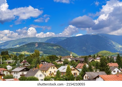 View of Villach and surrounding mountains, Austria