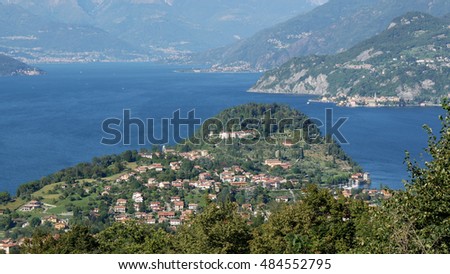 a view of the village of Bellagio on the lake Como, Lombardy, Italy.  Bellagio is situated upon the cape of the land mass that divides Lake Como in two branches.