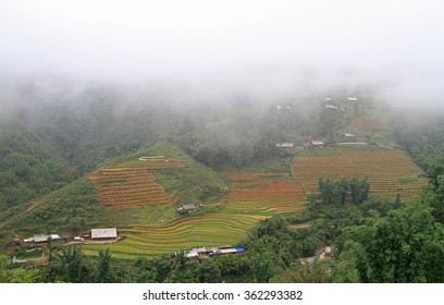 view of village CatCat with rice terraces, Vietnam - Shutterstock ID 362293382