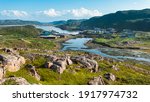 View of village Teriberka in the Barents seacoast. Kola peninsula, Murmansk Oblast, Russia