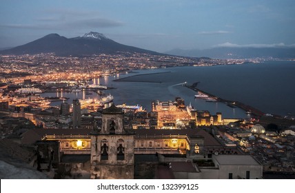 View Of The Volcano And Bay Of Naples, Italy