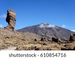 View of the volcano Teide from the observation deck"Roque de Garcia"