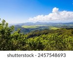 View of Wailua Town and Surrounding Mountains  From The  Sleeping Giant Trail, Kapa