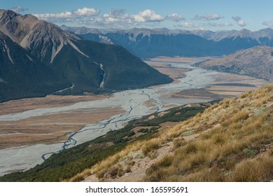 View Of Waimakariri River From Bealey Spur