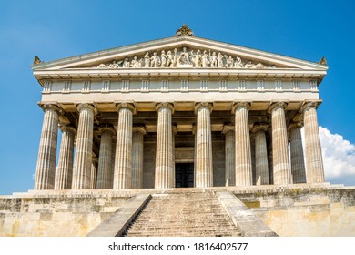 View At The Walhalla Memorial Near Regensburg In Germany