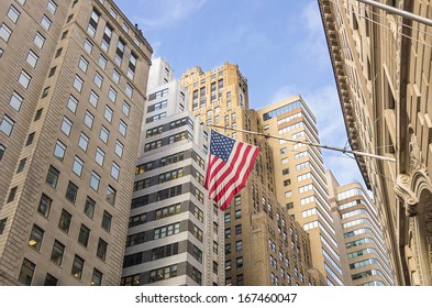 View Of Wall Street,the Financial District Of New York