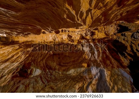View of the walls in the Ochtin aragonite cave, Slovak Karst
