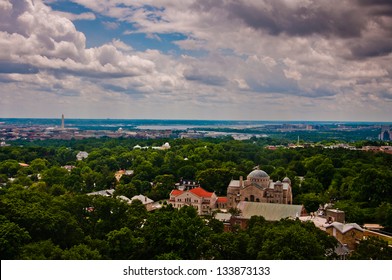 View Of Washington DC From The Washington National Cathedral.