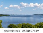 View of Washington D.C. and the Potomac River from Fort Washington Park, in Fort Washington, Maryland. 