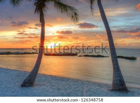 A View of the Water in Abaco, The Bahamas, at Sunrise and/or Sunset