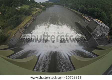 view of waterdam at river Sola - Poland