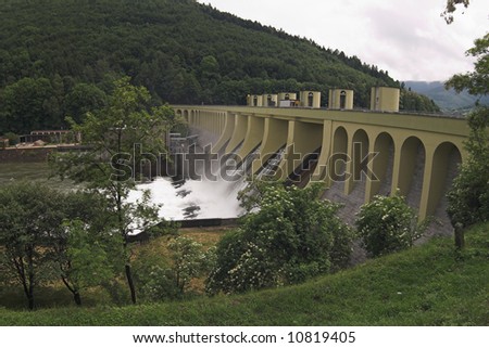 view of waterdam at river Sola - Poland