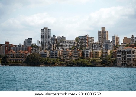 View of waterfront buildings at Kirribilli from the sea.