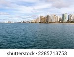 View from the waterfront of city of Fortaleza, State of Ceara, in northeastern Brazil. Tourism.  Cityscape