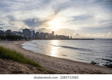View from the waterfront of city of Fortaleza, State of Ceara, in northeastern Brazil. Tourism.  Cityscape
